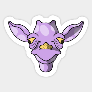 cute purple baby giraffe face Sticker